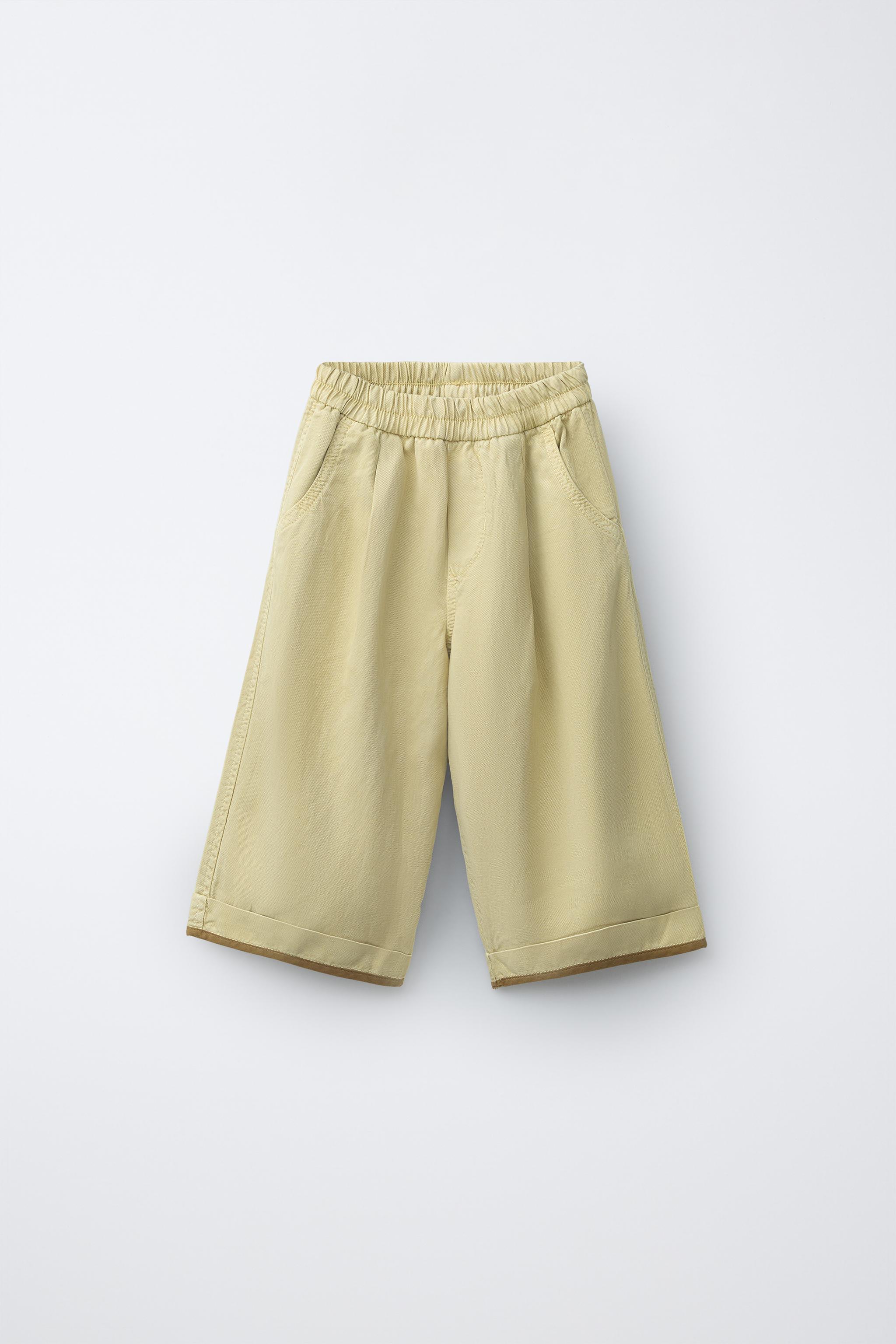 ZARA TIMELESS - PANTALON AVEC LIN BAS CONTRASTÉ